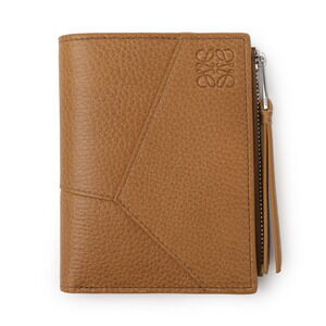 Loewe PUZZLE SLIM COMPACT WALLET Brown Bi fold Coin Purse